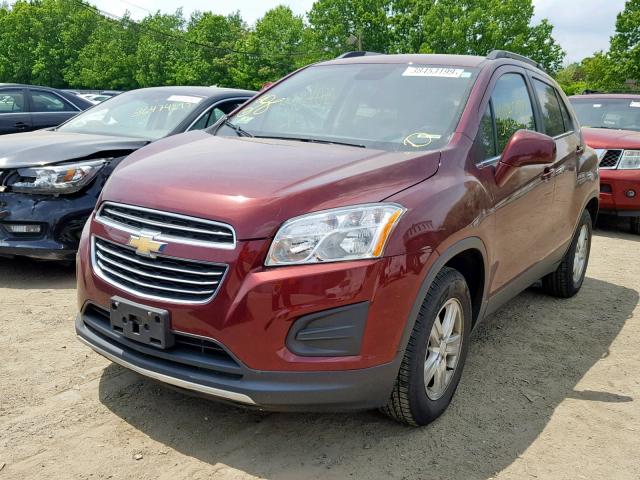 3GNCJPSB5GL276633 - 2016 CHEVROLET TRAX 1LT RED photo 2