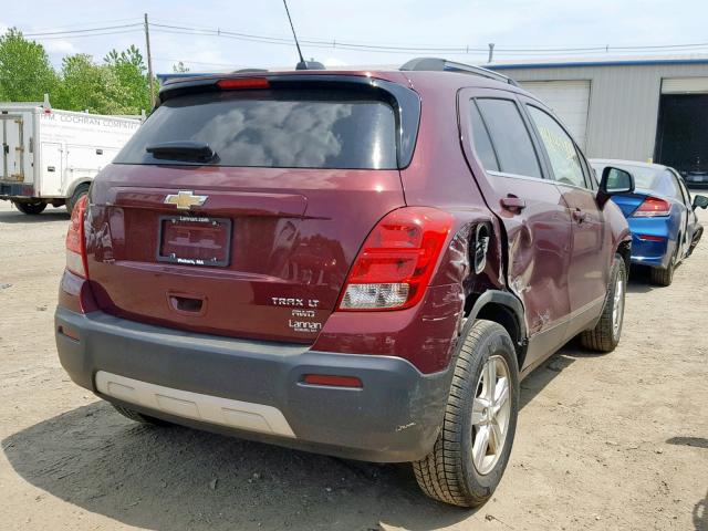 3GNCJPSB5GL276633 - 2016 CHEVROLET TRAX 1LT RED photo 4