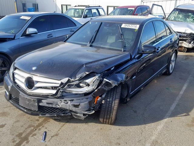 WDDGF4HB9CA600885 - 2012 MERCEDES-BENZ C 250 BLACK photo 2