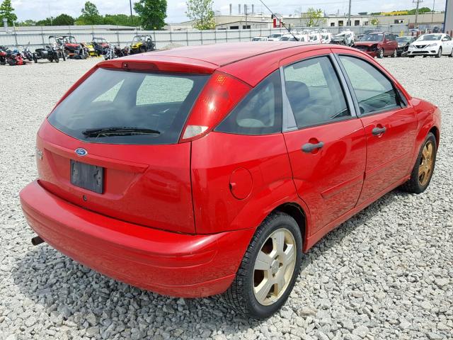 1FAHP37N97W332887 - 2007 FORD FOCUS ZX5 RED photo 4