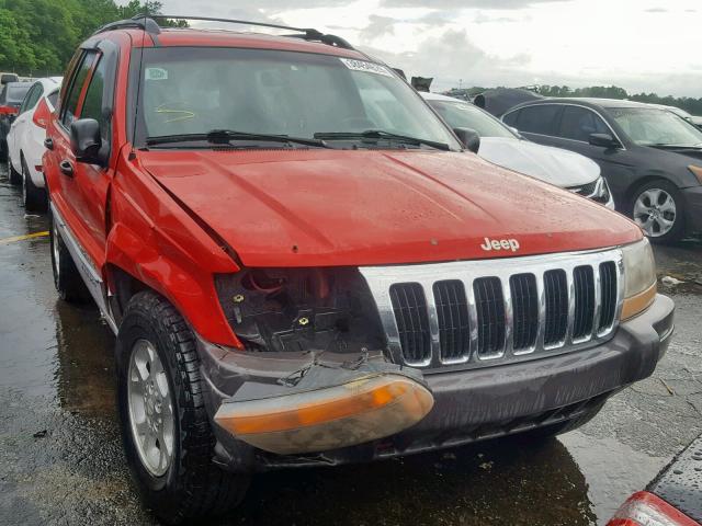 1J4G248SXYC300588 - 2000 JEEP GRAND CHER RED photo 1