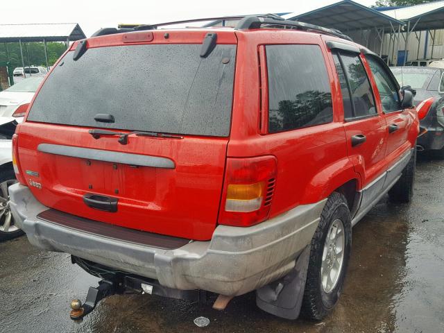 1J4G248SXYC300588 - 2000 JEEP GRAND CHER RED photo 4