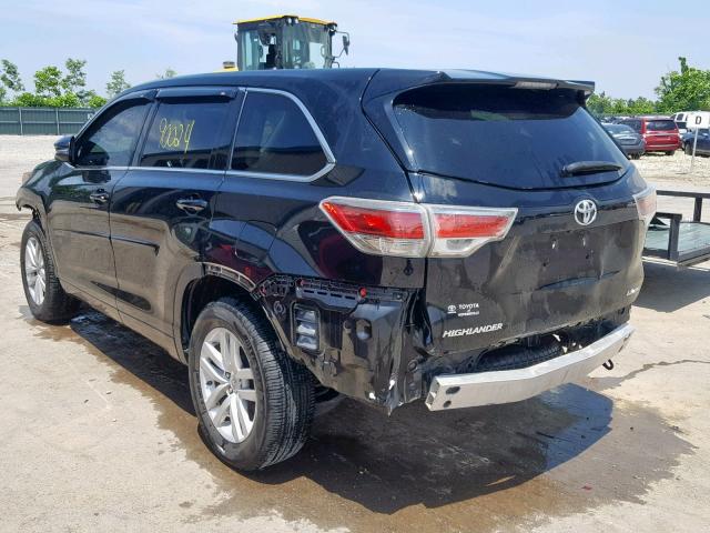 5TDBKRFH4FS091669 - 2015 TOYOTA HIGHLANDER BLACK photo 3