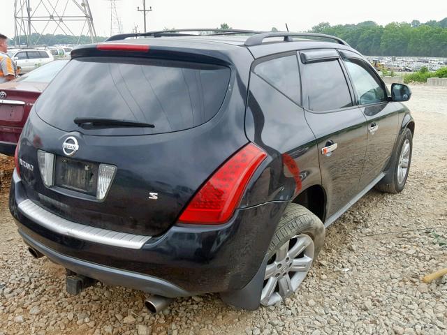 JN8AZ08T96W424358 - 2006 NISSAN MURANO BLACK photo 4