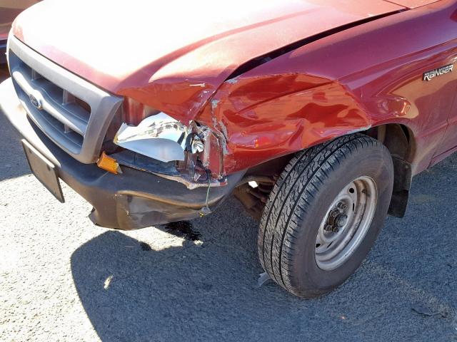 1FTYR10V6YPC18537 - 2000 FORD RANGER RED photo 9