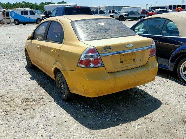 KL1TD56617B174384 - 2007 CHEVROLET AVEO BASE ყვითელი ფოტო 3