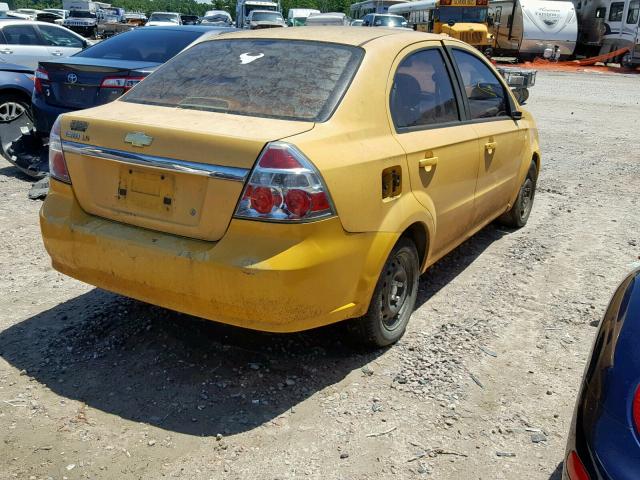 KL1TD56617B174384 - 2007 CHEVROLET AVEO BASE ყვითელი ფოტო 4