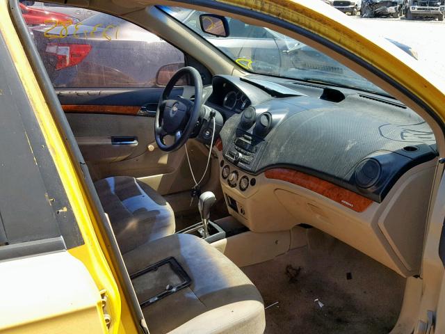KL1TD56617B174384 - 2007 CHEVROLET AVEO BASE ყვითელი ფოტო 5