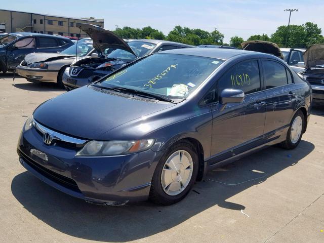 JHMFA36228S004793 - 2008 HONDA CIVIC HYBR BLUE photo 2