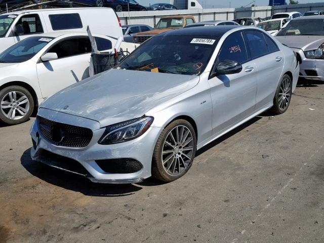 55SWF6EB1GU112578 - 2016 MERCEDES-BENZ C 450 4MAT SILVER photo 2