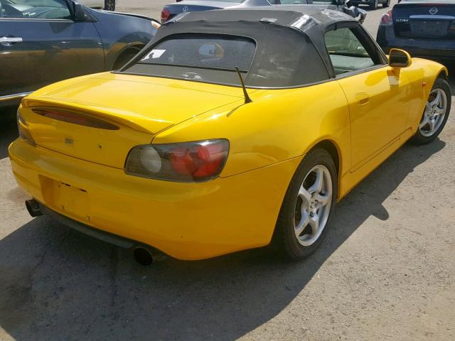 JHMAP11421T006968 - 2001 HONDA S2000 YELLOW photo 4