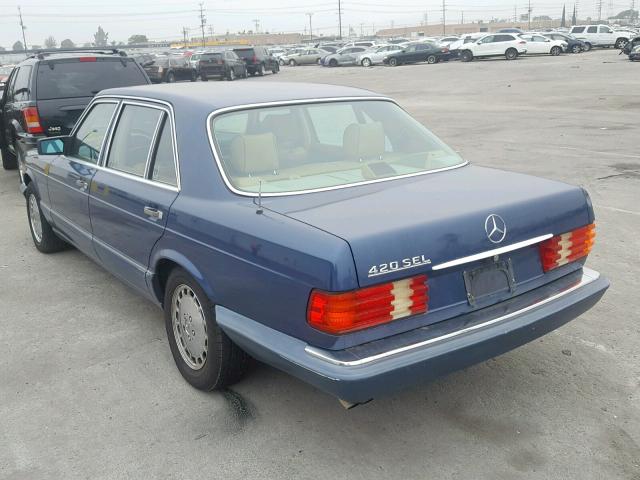 WDBCA35E8KA473558 - 1989 MERCEDES-BENZ 420 SEL BLUE photo 3