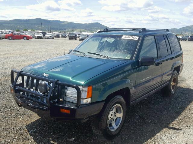 1J4GZ58S4VC671081 - 1997 JEEP GRAND CHER GREEN photo 2