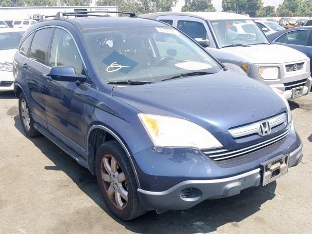 JHLRE38707C063364 - 2007 HONDA CR-V EXL BLUE photo 1