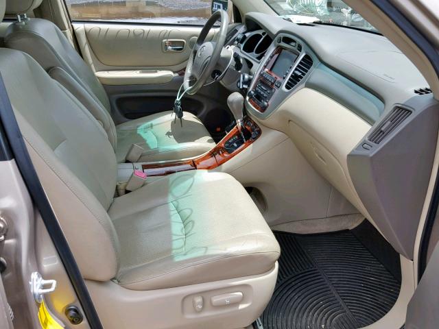 JTEHW21A070038306 - 2007 TOYOTA HIGHLANDER BEIGE photo 5