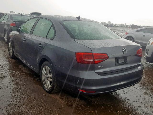 3VW2K7AJ9FM251458 - 2015 VOLKSWAGEN JETTA BASE GRAY photo 3