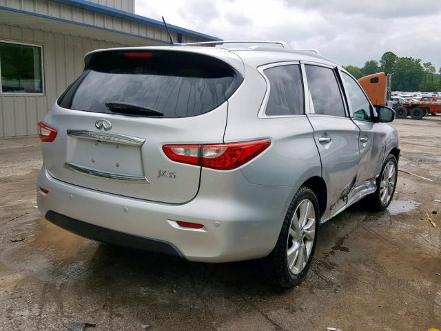 5N1AL0MMXDC339471 - 2013 INFINITI JX35 SILVER photo 4