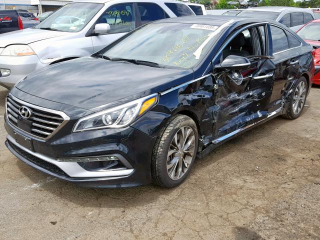 5NPE34AB3FH111075 - 2015 HYUNDAI SONATA SPO BLACK photo 2