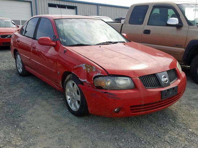 3N1AB51A76L615825 - 2006 NISSAN SENTRA SE- RED photo 1