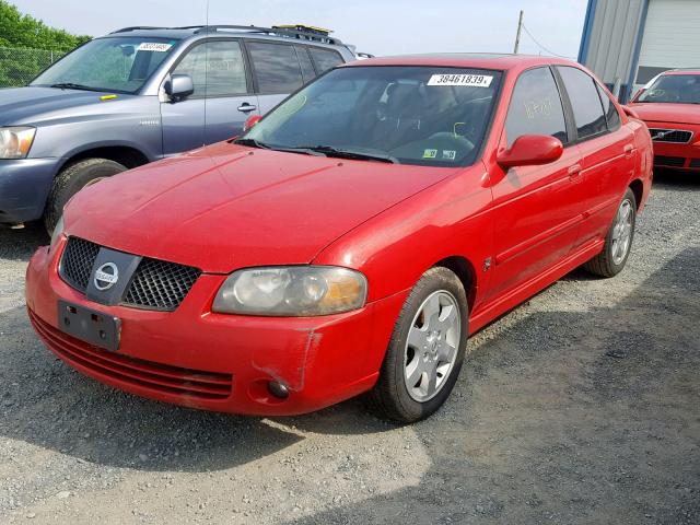 3N1AB51A76L615825 - 2006 NISSAN SENTRA SE- RED photo 2