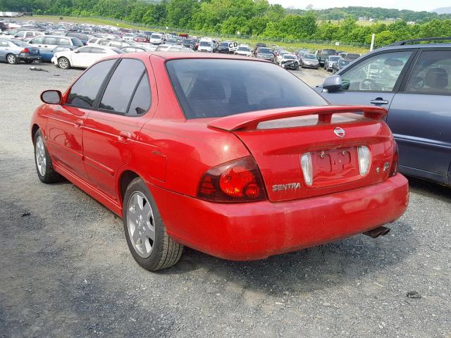 3N1AB51A76L615825 - 2006 NISSAN SENTRA SE- RED photo 3