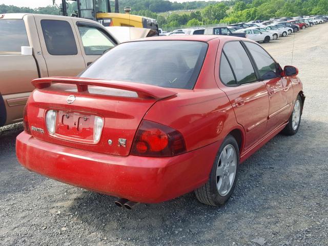 3N1AB51A76L615825 - 2006 NISSAN SENTRA SE- RED photo 4