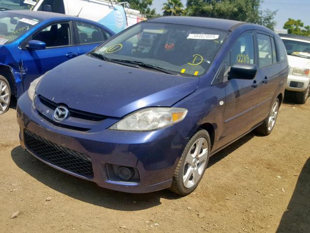 JM1CR29L870136639 - 2007 MAZDA 5 BLUE photo 2