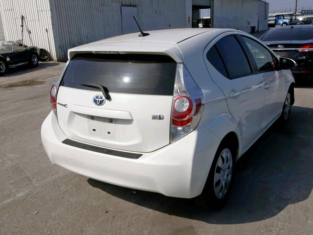 JTDKDTB30C1024223 - 2012 TOYOTA PRIUS C WHITE photo 4