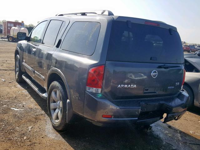 5N1BA08C68N628627 - 2008 NISSAN ARMADA SE GRAY photo 3