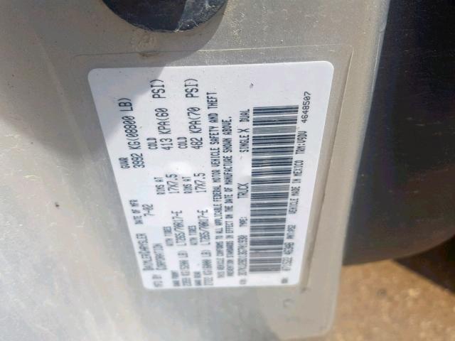 3D7KU28D13G701930 - 2003 DODGE RAM 2500 S ვერცხლისფერი ფოტო 10