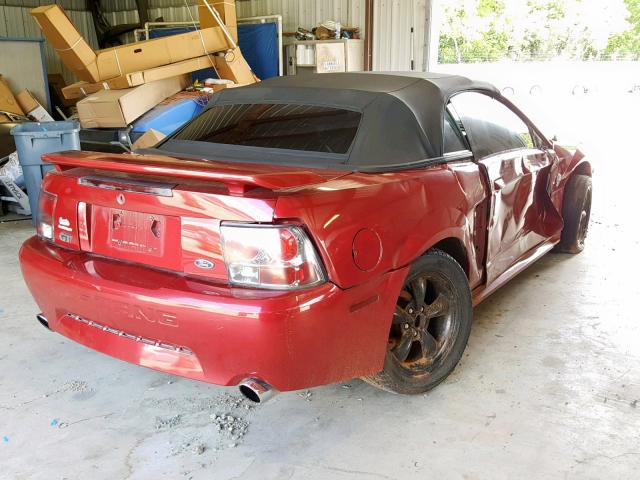 1FAFP45X94F149549 - 2004 FORD MUSTANG GT RED photo 4