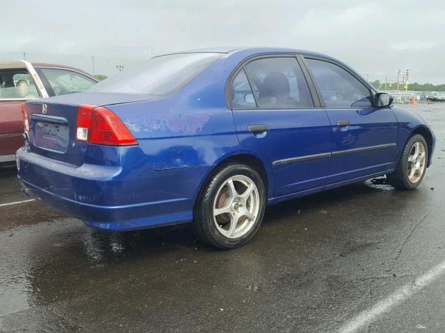 1HGES16314L006452 - 2004 HONDA CIVIC DX V BLUE photo 4