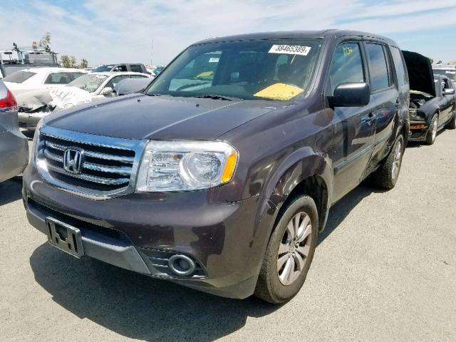 5FNYF3H26DB028000 - 2013 HONDA PILOT LX BROWN photo 2