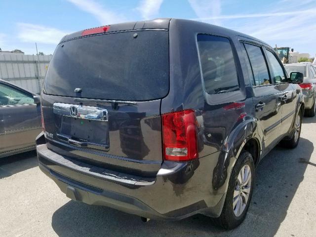 5FNYF3H26DB028000 - 2013 HONDA PILOT LX BROWN photo 4