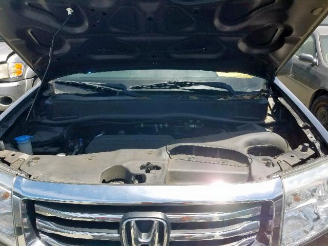 5FNYF3H26DB028000 - 2013 HONDA PILOT LX BROWN photo 7