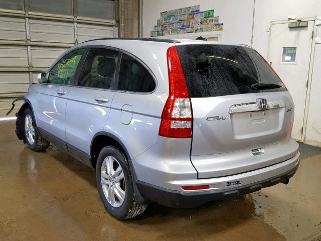 5J6RE4H78AL099064 - 2010 HONDA CR-V EXL SILVER photo 3