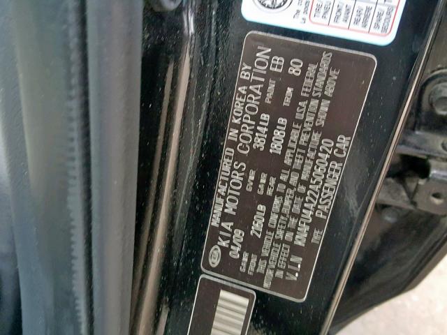 KNAFU4A22A5060420 - 2010 KIA FORTE EX BLACK photo 10