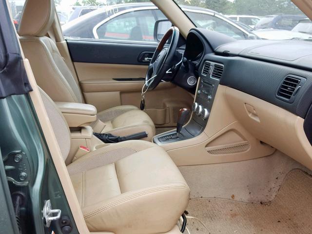 JF1SG67657H723572 - 2007 SUBARU FORESTER 2 GREEN photo 5