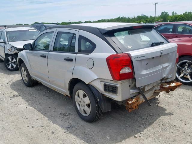 1B3HB28BX7D320669 - 2007 DODGE CALIBER SILVER photo 3