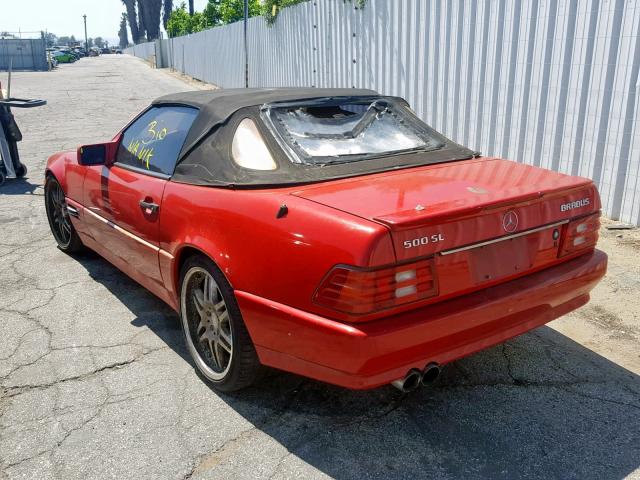 WDBFA66E8MF016607 - 1991 MERCEDES-BENZ 500 SL RED photo 3