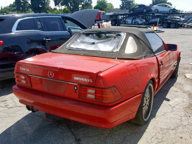 WDBFA66E8MF016607 - 1991 MERCEDES-BENZ 500 SL RED photo 4