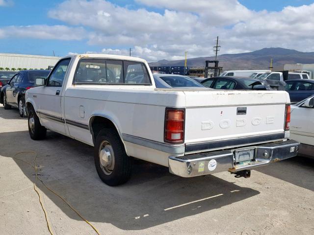 1B7GN14M8HS350074 - 1987 DODGE DAKOTA WHITE photo 3