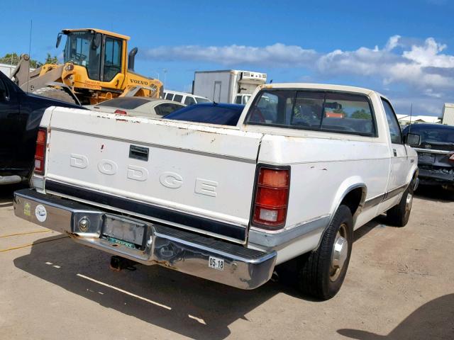 1B7GN14M8HS350074 - 1987 DODGE DAKOTA WHITE photo 4