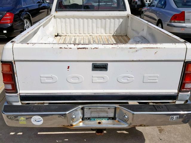 1B7GN14M8HS350074 - 1987 DODGE DAKOTA WHITE photo 6