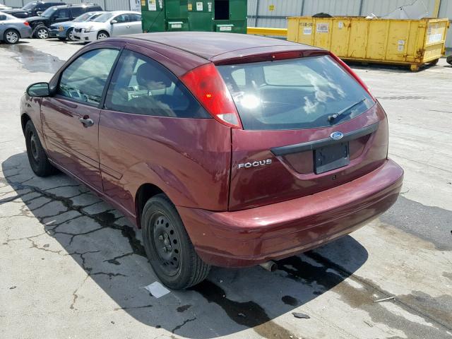 1FAFP31N97W323946 - 2007 FORD FOCUS ZX3 MAROON photo 3