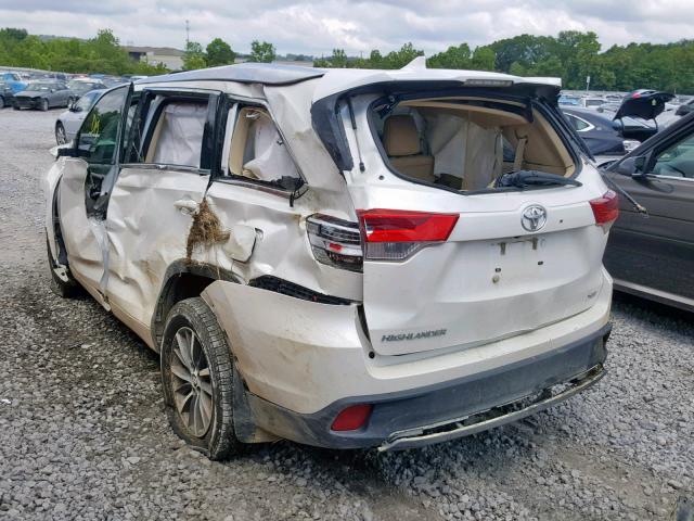 5TDKZRFH9HS517158 - 2017 TOYOTA HIGHLANDER WHITE photo 3