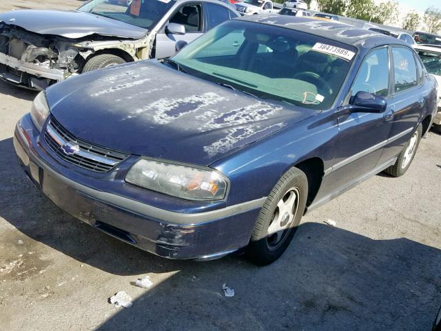 2G1WF55E419135170 - 2001 CHEVROLET IMPALA BLUE photo 2