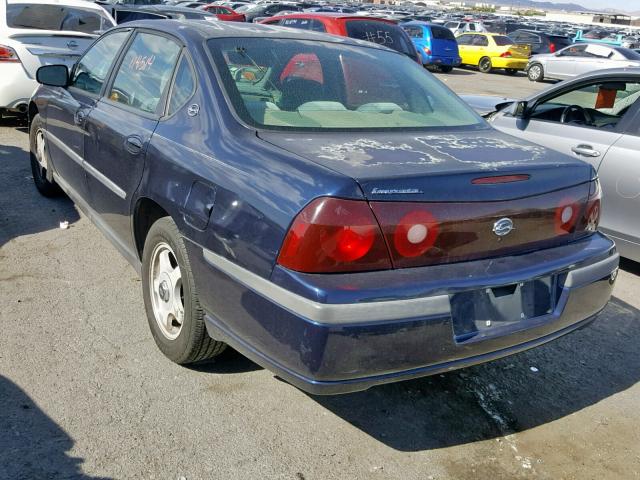 2G1WF55E419135170 - 2001 CHEVROLET IMPALA BLUE photo 3