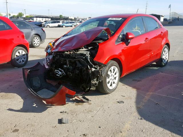 KNADM5A36D6304560 - 2013 KIA RIO LX RED photo 2