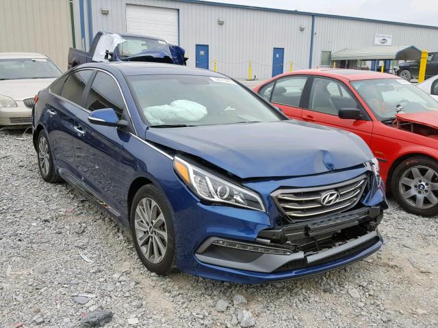 5NPE34AF1HH484637 - 2017 HYUNDAI SONATA SPO BLUE photo 1